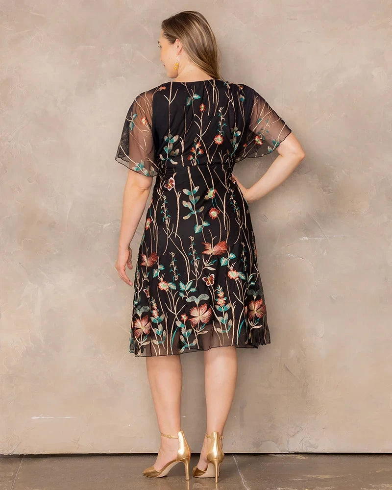 Dresses Sonnet Embroidered Midi Cocktail Dress
