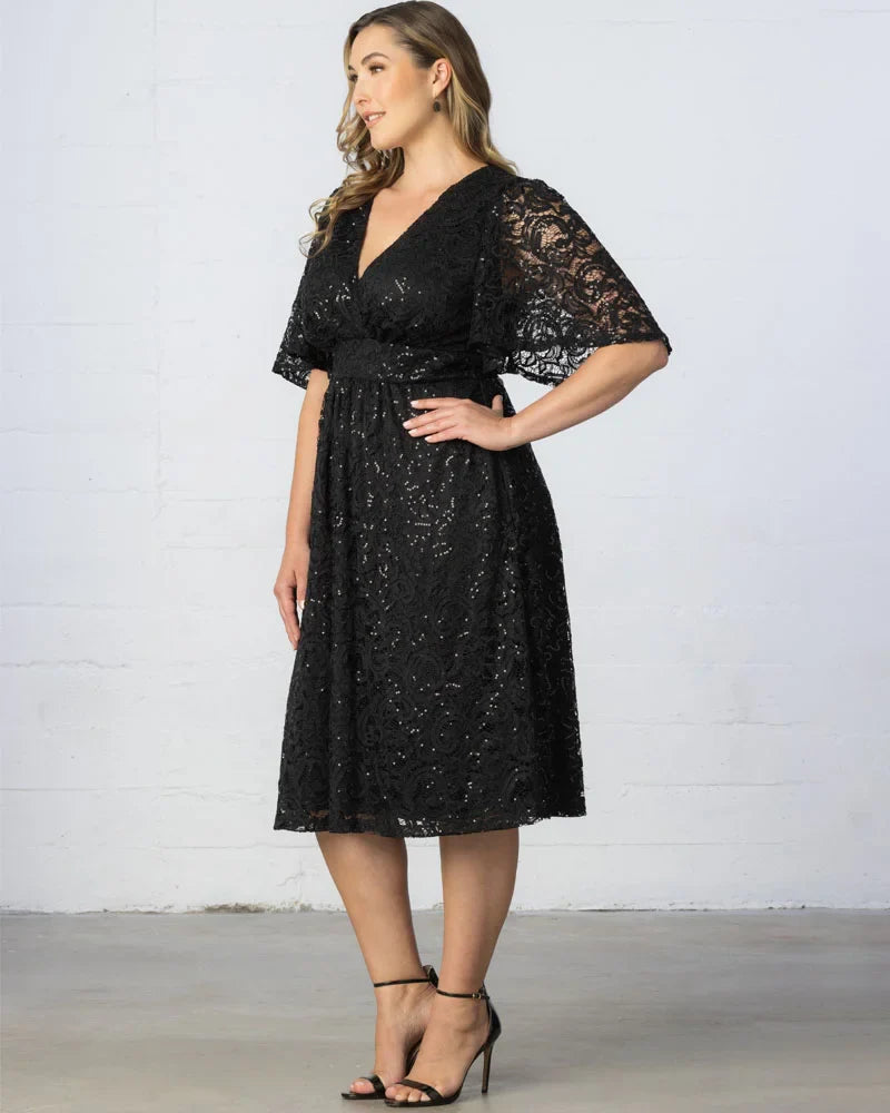 Dresses Starry Sequined Lace Cocktail Dress