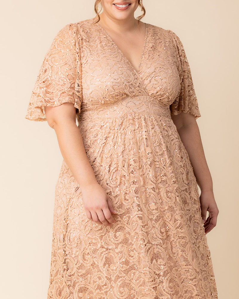 Dresses Luminous Sequin Lace Long Gown