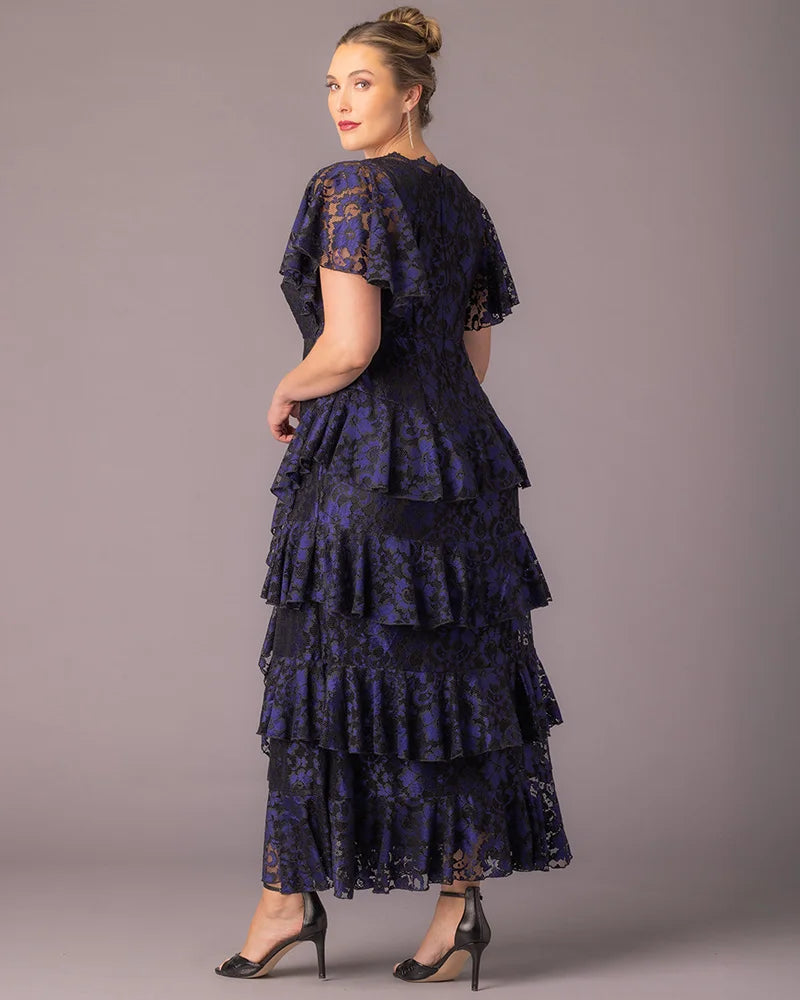 Mon Ange Tiered Lace Evening Gown