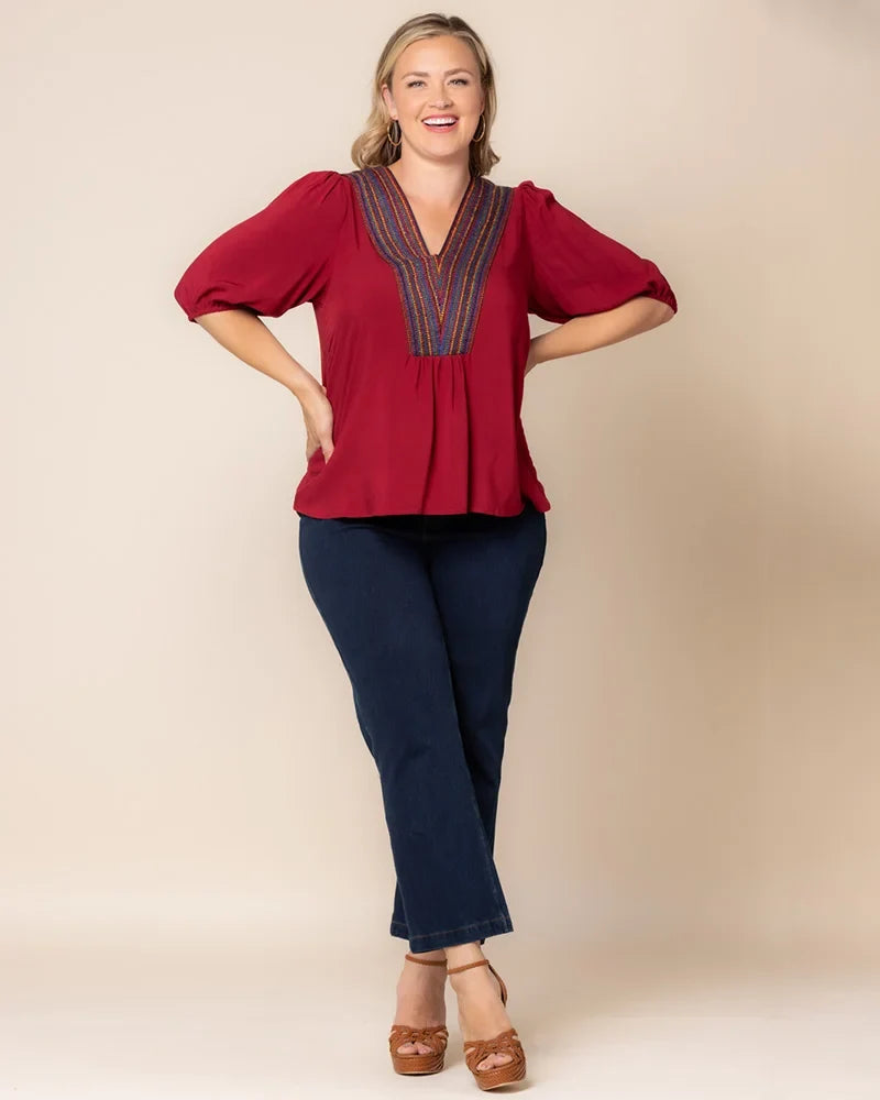 Tops Tacoma Trim Neckline Top