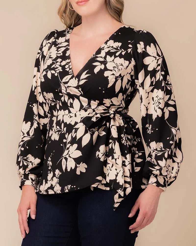 Tops Natasha Long Sleeve Wrap Top