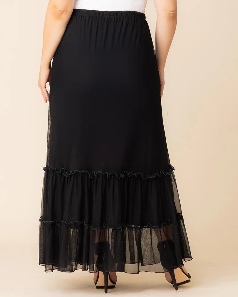 Skirts Isla Tiered Mesh Maxi Skirt