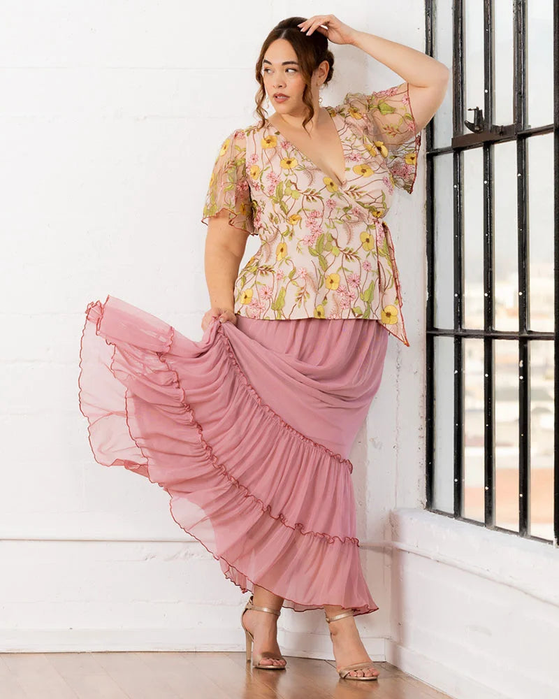 Skirts Isla Tiered Mesh Maxi Skirt