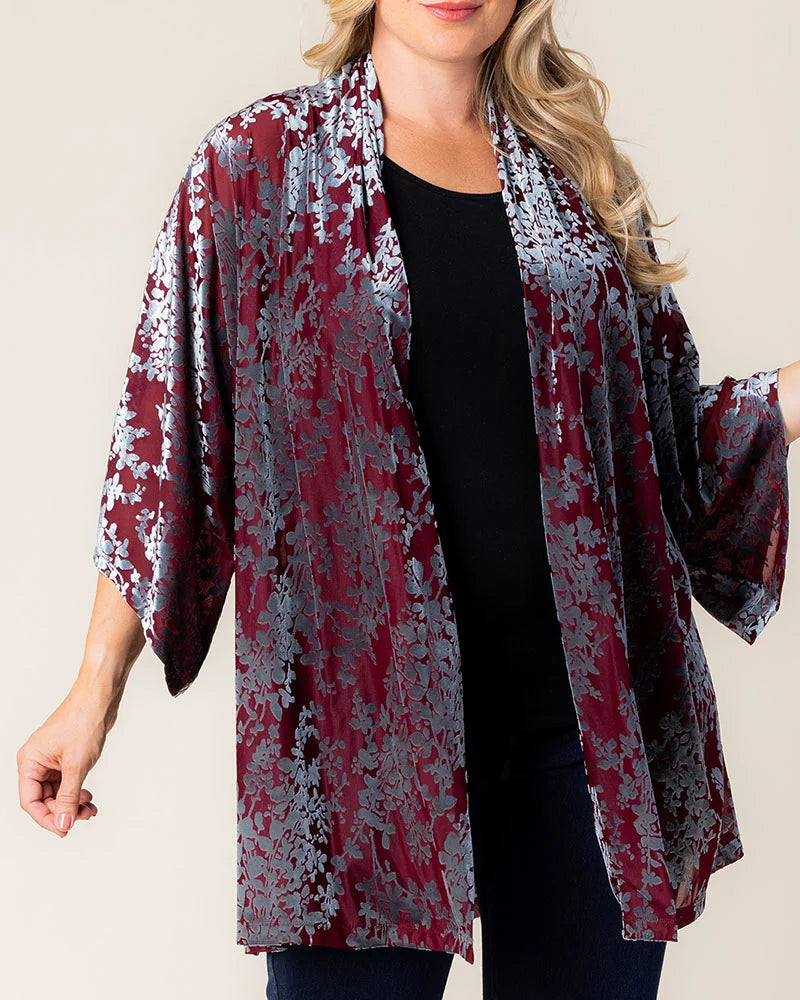 Tops Dahlia Velvet Duster