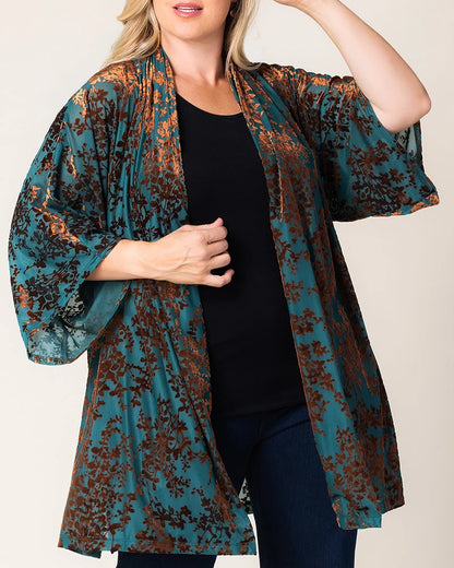 Tops Dahlia Velvet Duster