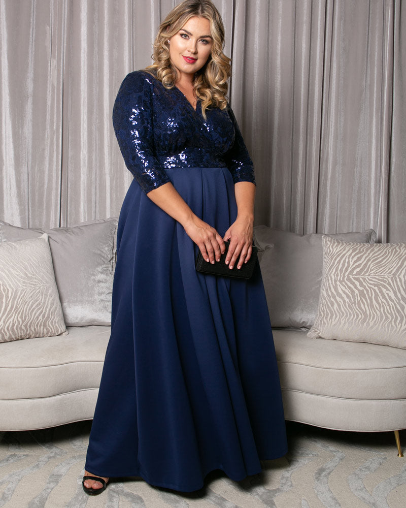 Dresses Paris Pleated Sequin Gown