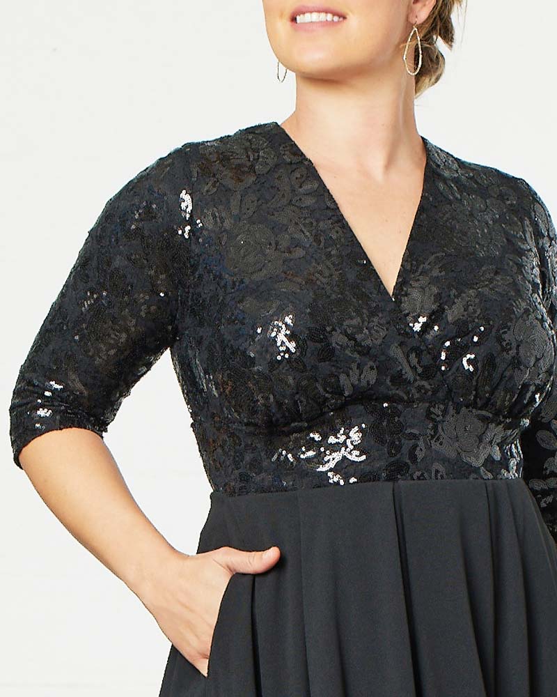 Dresses Paris Pleated Sequin Gown