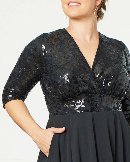Dresses Paris Pleated Sequin Gown