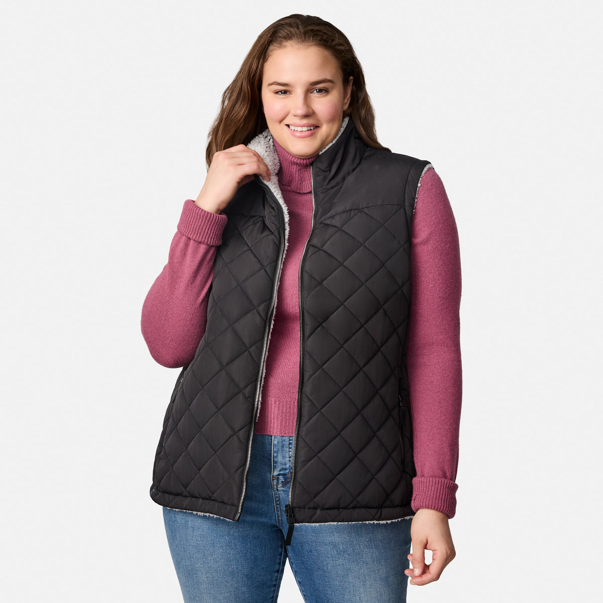 Free Country>Women>Vest>Casual>Plus Expedition II Stratus Lite Reversible Vest