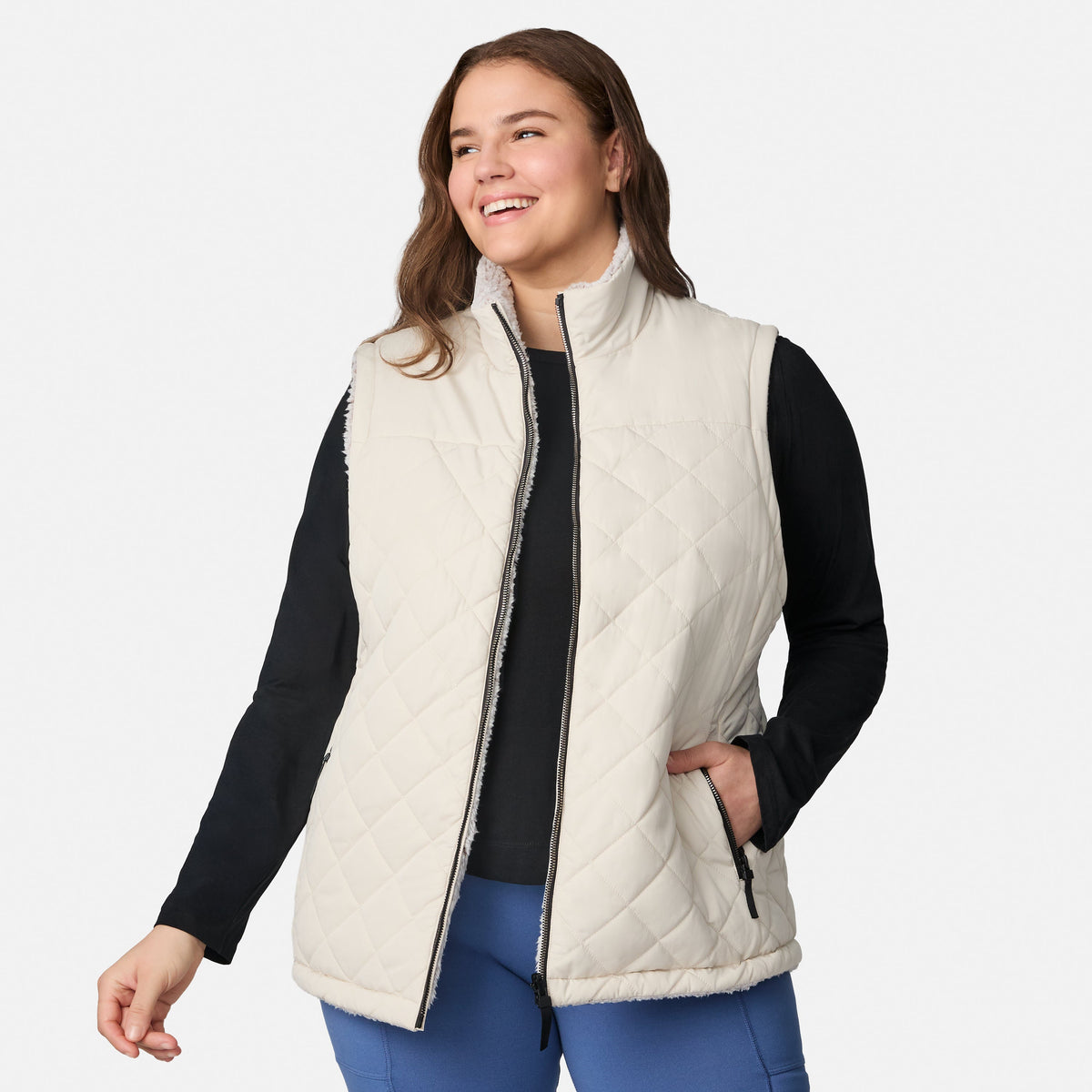 Free Country>Women>Vest>Casual>Plus Expedition II Stratus Lite Reversible Vest