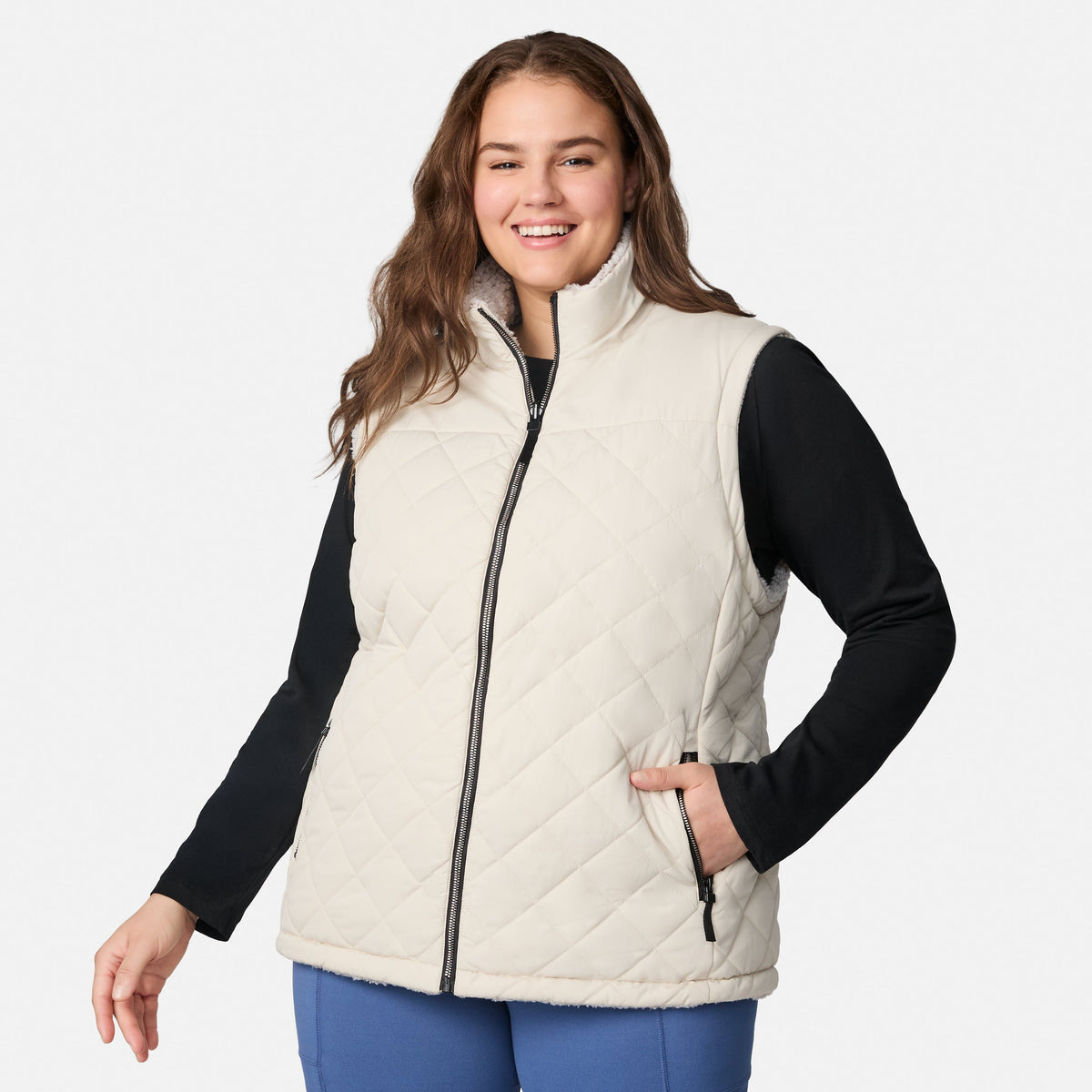 Free Country>Women>Vest>Casual>Plus Expedition II Stratus Lite Reversible Vest