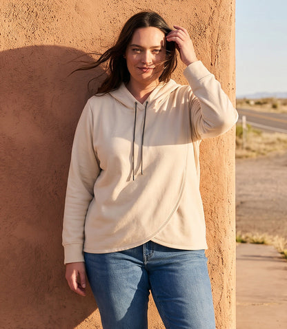 sweater Rhinestone Drawstring Crossover Sweatshirt