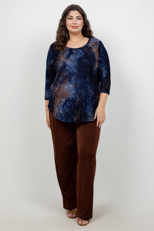 Karen Kane 3/4 Sleeve Leaf Tunic