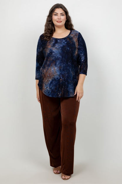 Karen Kane 3/4 Sleeve Leaf Tunic