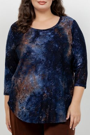 Karen Kane 3/4 Sleeve Leaf Tunic
