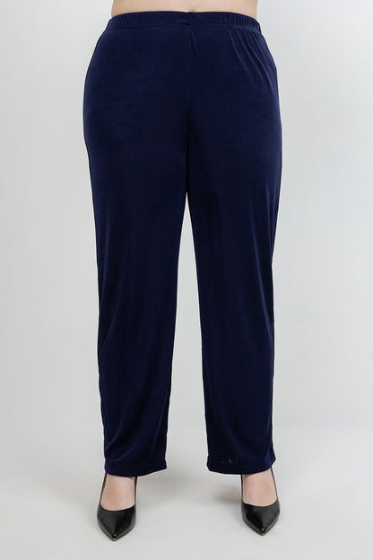Pants Vikki Vi Classic Navy Petite Pull-On Pant