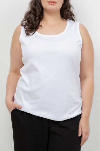 Tops White Cotton Tank