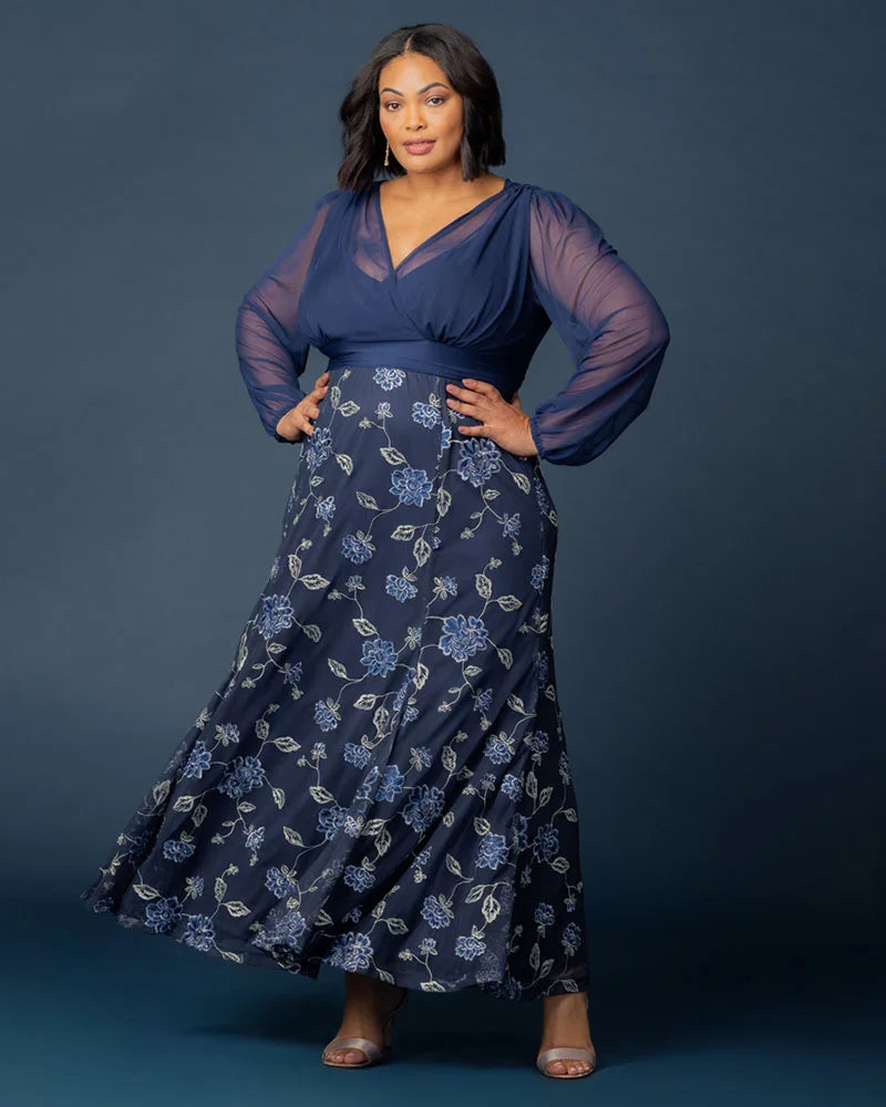 Dresses Isabella Embroidered Mesh Gown