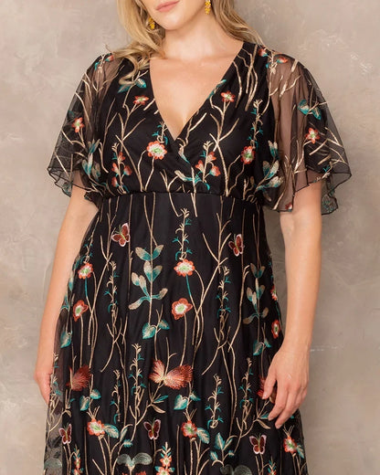 Dresses Sonnet Embroidered Midi Cocktail Dress