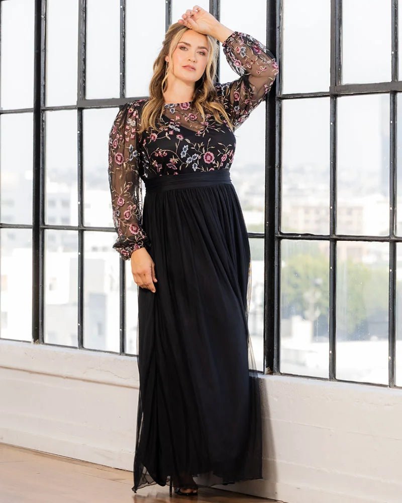 Eternal Embroidered Bodice Evening Gown