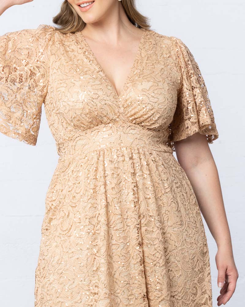 Dresses Starry Sequined Lace Cocktail Dress