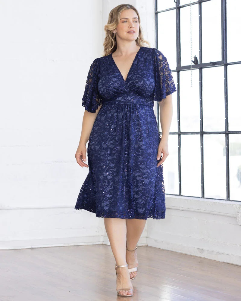 Dresses Starry Sequined Lace Cocktail Dress