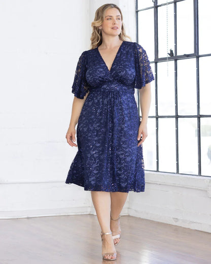 Dresses Starry Sequined Lace Cocktail Dress