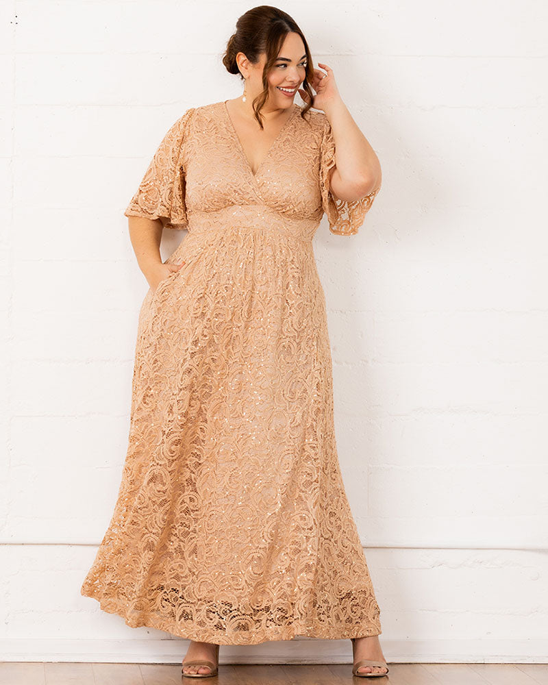 Dresses Luminous Sequin Lace Long Gown