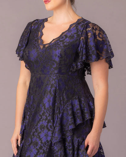 Mon Ange Tiered Lace Evening Gown