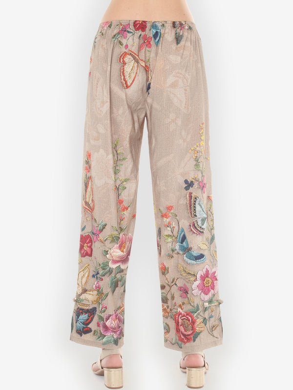 Embroidery Butterfly and Flower Citron Style Blouse