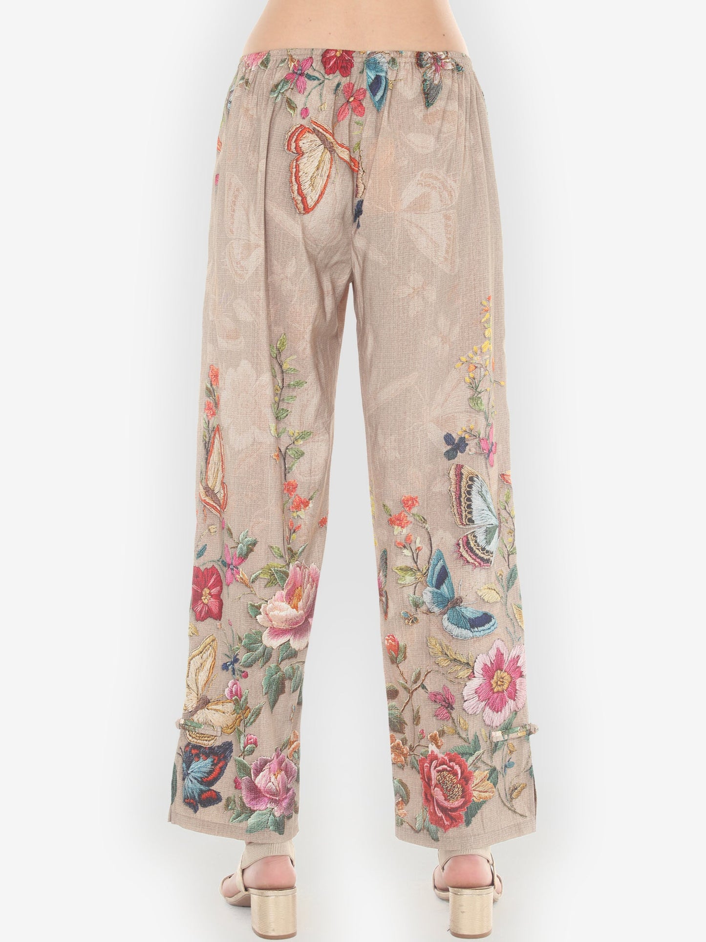 Pull on Pant Embroidery Butterfly and Flower Pull on Pant