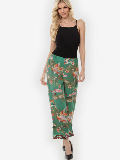 Pull on Pant Elegant Crane Lotus Tencel Pull on Pant