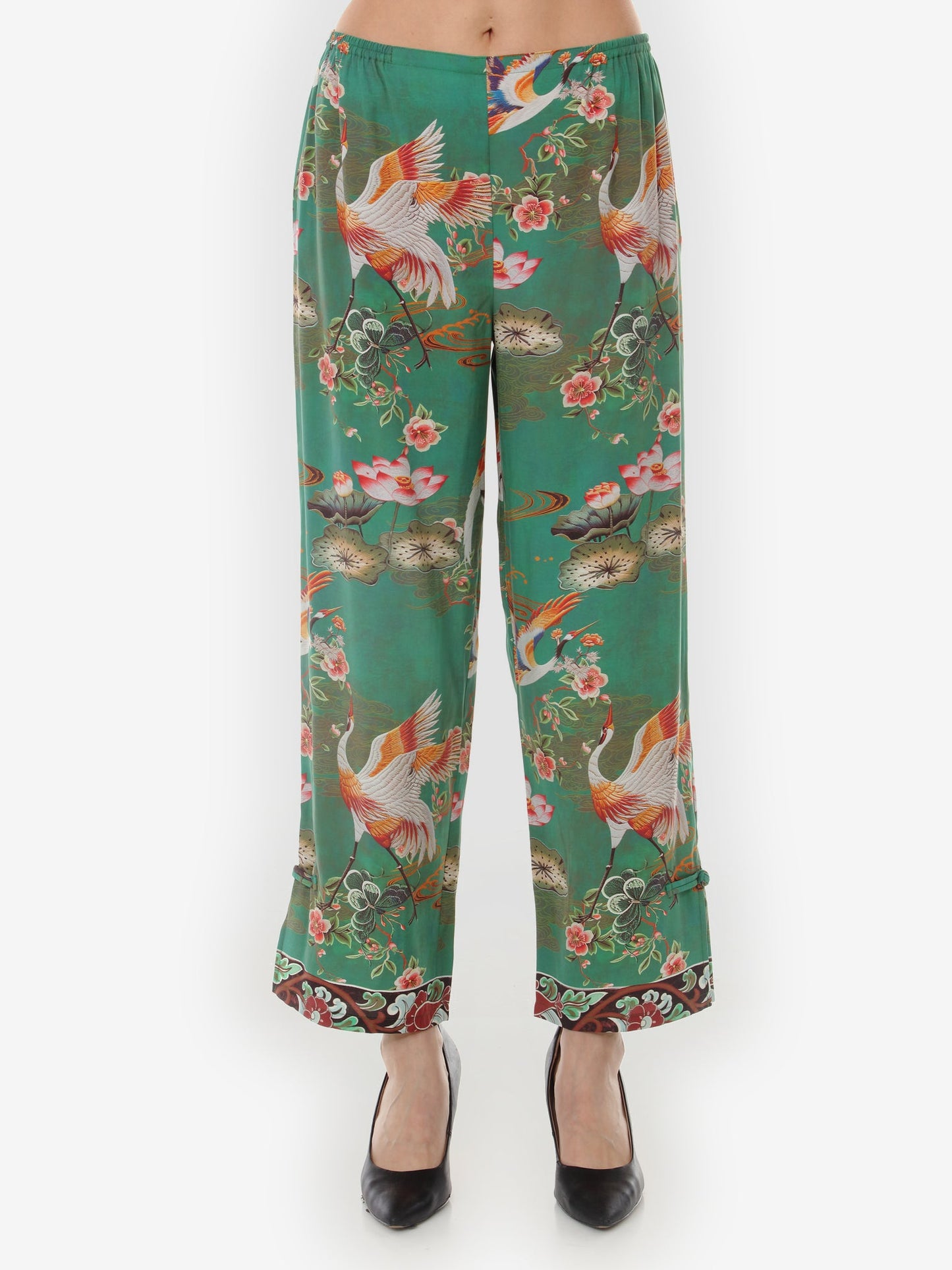 Pull on Pant Elegant Crane Lotus Tencel Pull on Pant