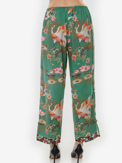 Pull on Pant Elegant Crane Lotus Tencel Pull on Pant
