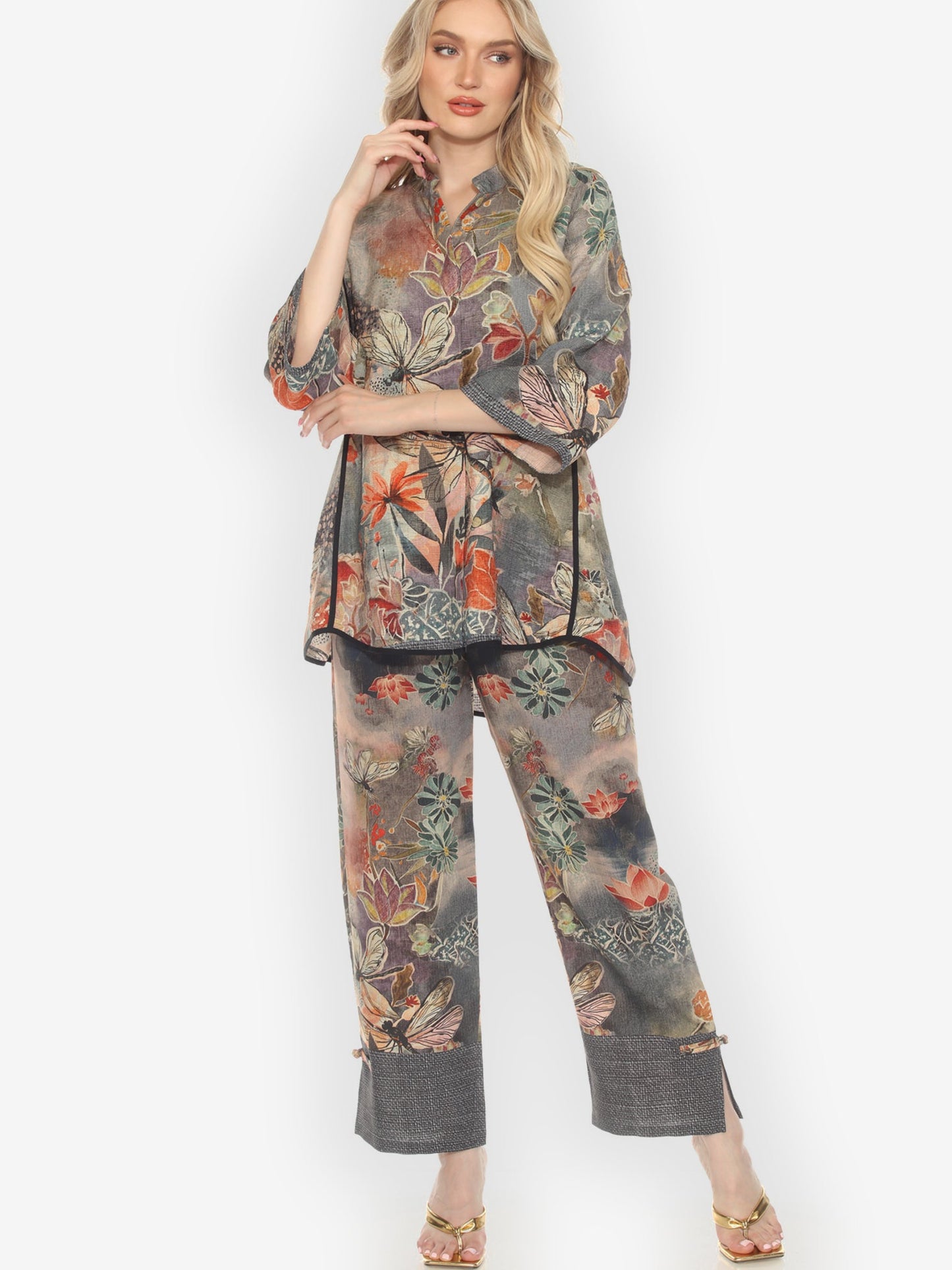 Tummy Tuck Shirt Japanese Modern Dragonfly Tummy Tuck Shirt