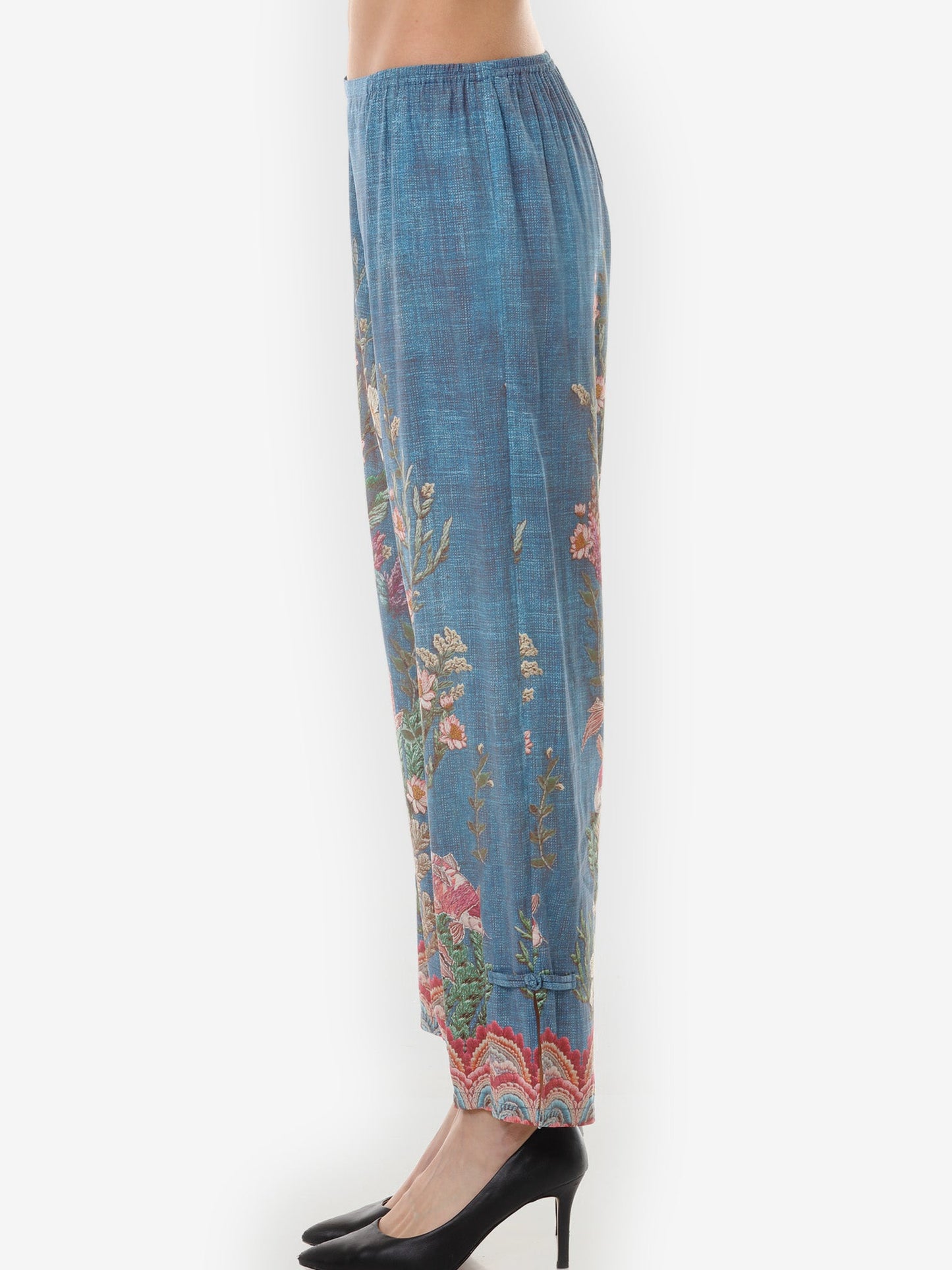 Pull on Pant Vintage Koi Embroidery Pull on Pant