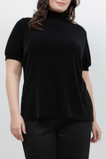 Tops Vikki Vi Classic Black Mock Neck Top