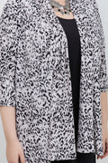 Vikki Vi Jersey Dust Cheetah 3/4 Sleeve Kimono Jacket