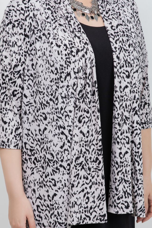 Jackets Vikki Vi Jersey Dust Cheetah 3/4 Sleeve Kimono Jacket