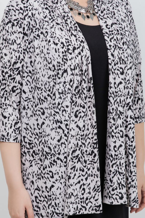 Vikki Vi Jersey Dust Cheetah 3/4 Sleeve Kimono Jacket