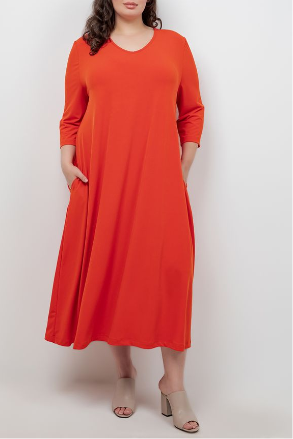 Dresses Vikki Vi Jersey Persimmon V Neck Pocket Dress