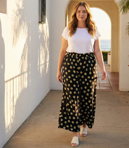 bottom Plus Size Wide-Leg Pants