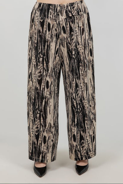 Pants Vikki Vi Jersey Animal Print Wide Leg Petite Pant