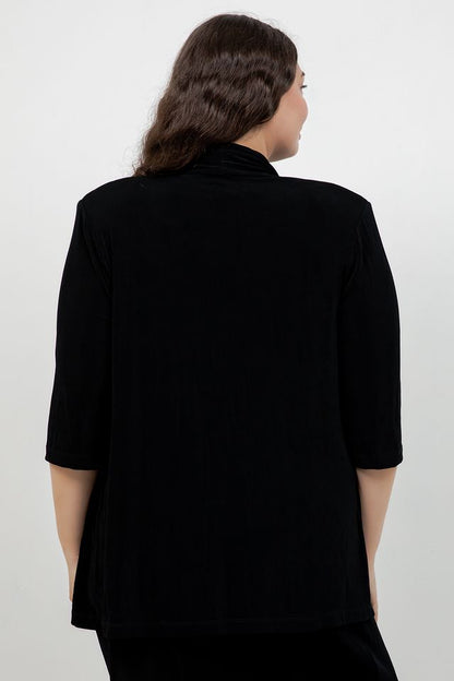 Vikki Vi Classic Black 3/4 Sleeve Kimono Jacket