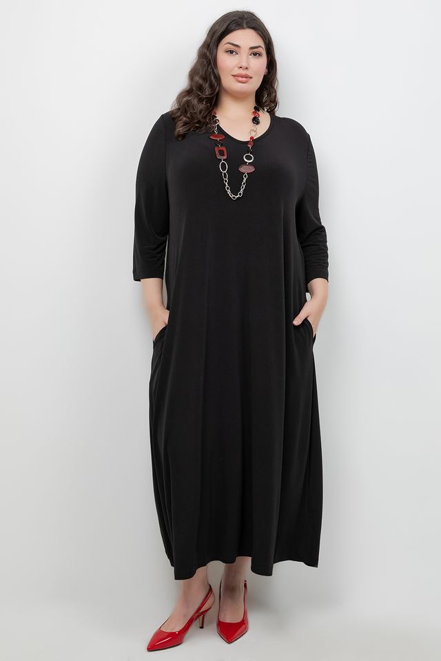 Dresses Vikki Vi Jersey Black V Neck Pocket Dress