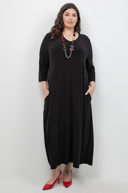 Dresses Vikki Vi Jersey Black V Neck Pocket Dress