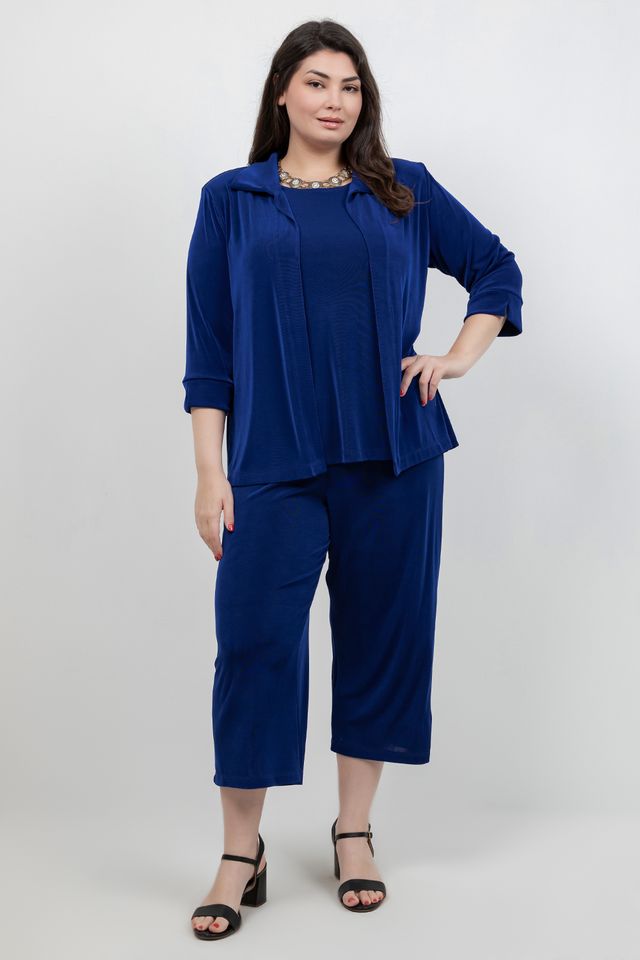 Jackets Vikki Vi Classic Royal Blue Tab Collar Jacket