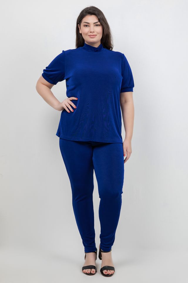 Tops Vikki Vi Classic Royal Blue Mock Neck Top