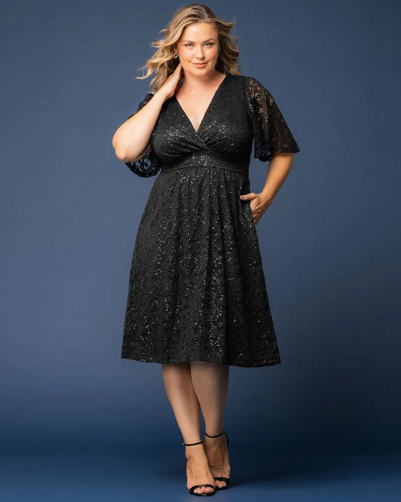 Dresses Starry Sequined Lace Cocktail Dress